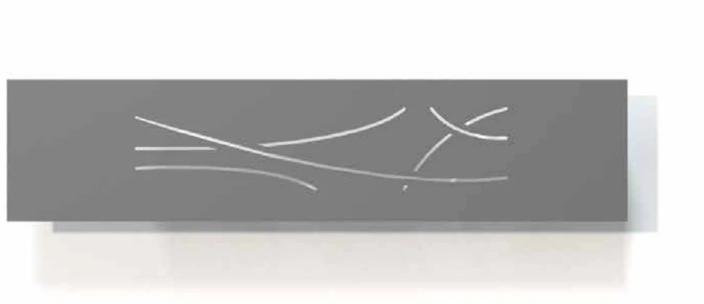 Desenho decorativo M16 para portão de alumínio — linhas curvas finas, entrelaçadas