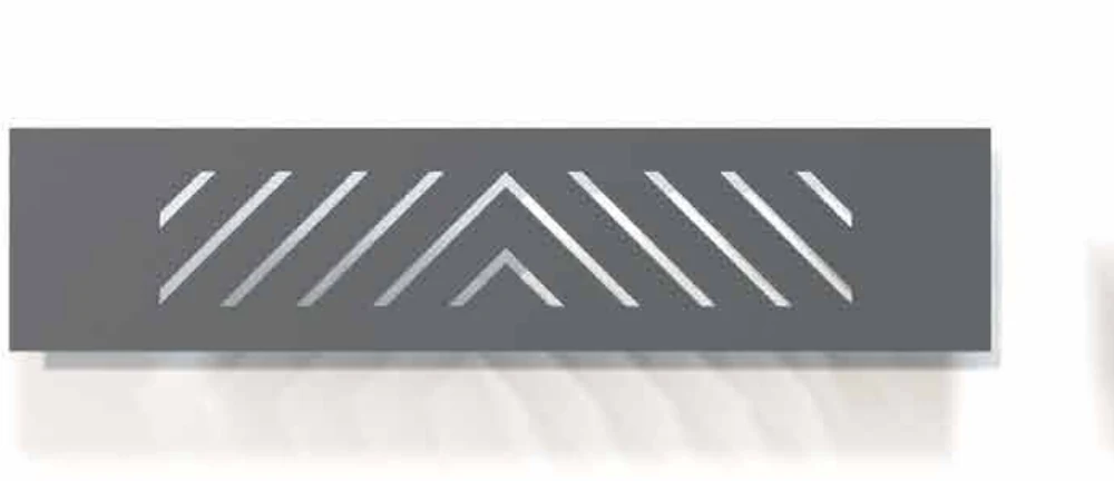 Desenho decorativo M29 para portão de alumínio — chevrons, linhas em V