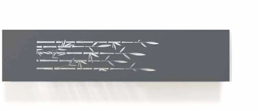Desenho decorativo M32 para portão de alumínio — traços finos horizontais, irregulares