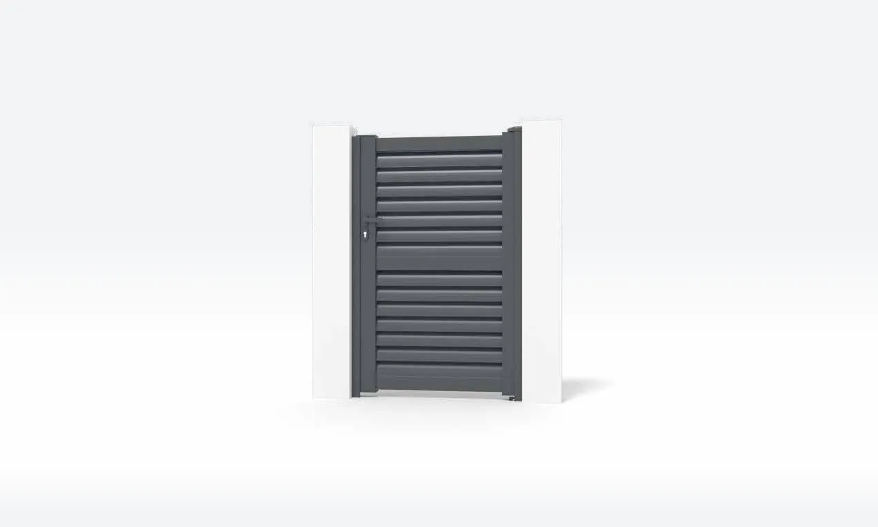 Portão de Alumínio Lâminas Inclinadas — Porta pedonal