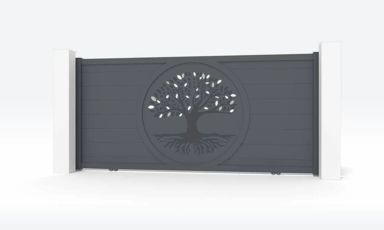 Portão de alumínio Painel com Árvore da Vida