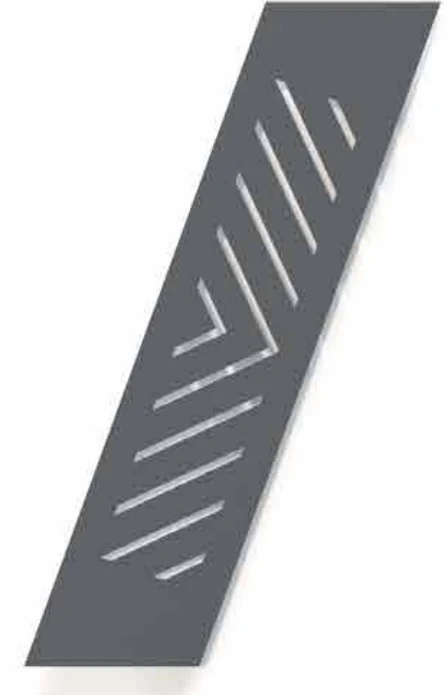 Barra oblíqua Nvo 29 para portão de alumínio — chevrons, linhas em V