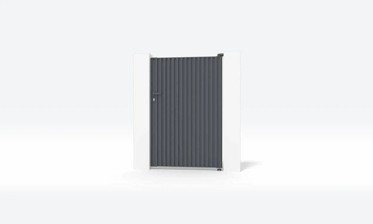 Portão de Alumínio Painel Canelado Vertical — Porta pedonal