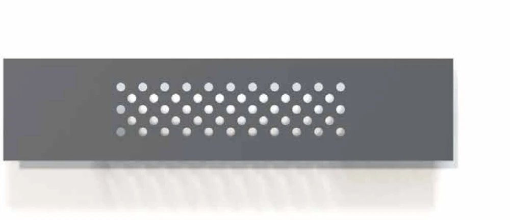 Friso decorativo Nvh 11 para portão de alumínio — círculos em quincôncio
