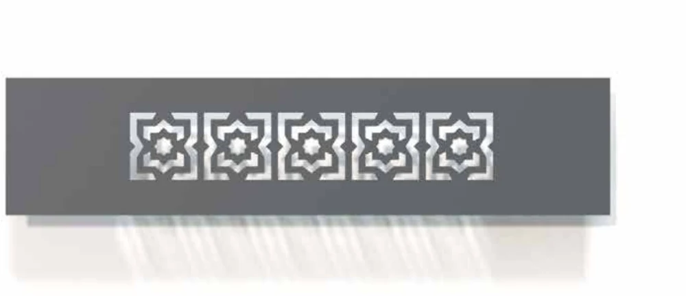 Friso decorativo Nvh 19 para portão de alumínio — quadrados ornamentais em série