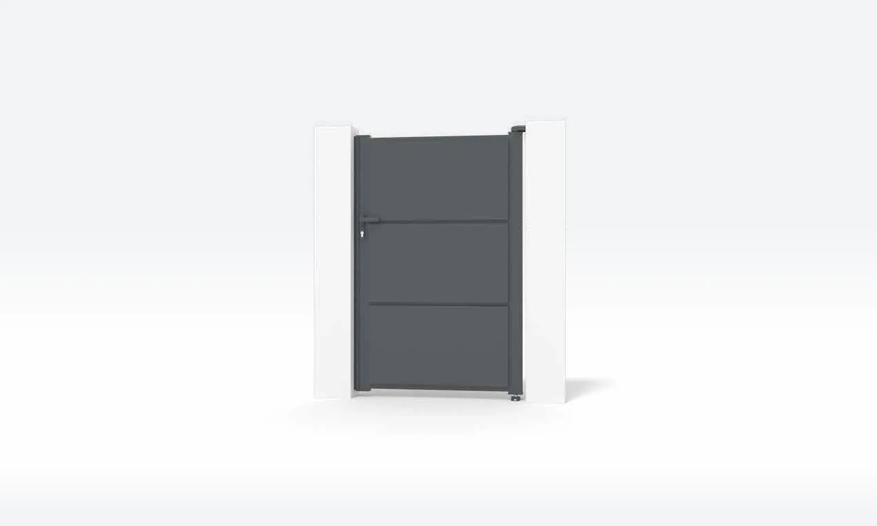 Portão de Alumínio Painel de Frisos Largos — Porta pedonal