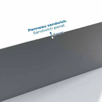 Portão de Alumínio Painel Liso de Perfil Fino — desenho cotado do perfil