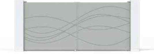 Desenho Eddar 3 para portão de alumínio — ondas entrelaçadas