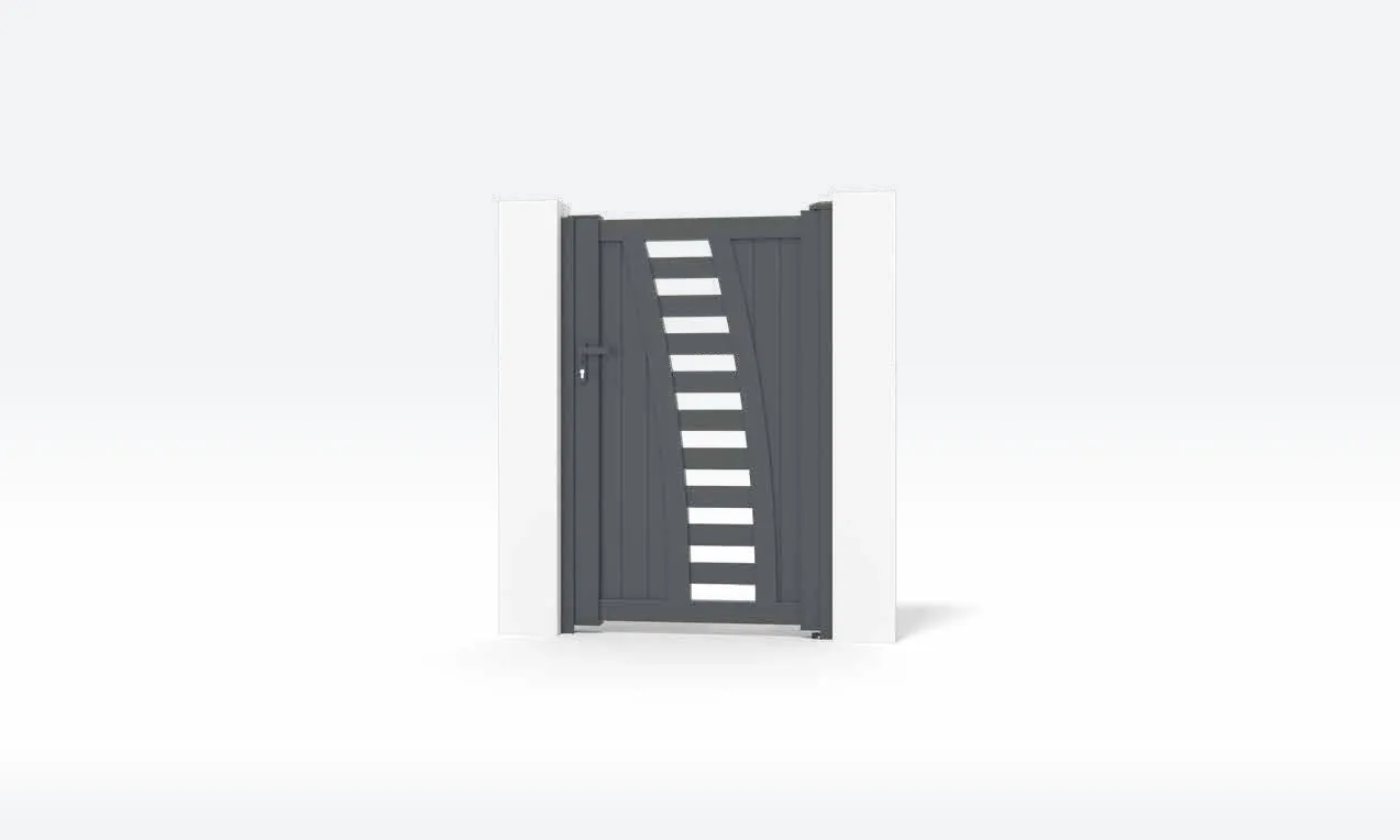 Portão de Alumínio Painel com Motivo Vertical — Porta pedonal