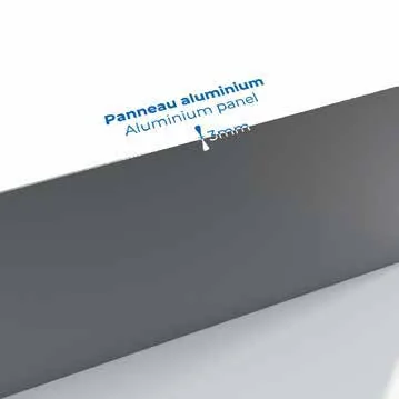 Portão em Painel Liso de 3 mm de Espessura — desenho cotado do perfil