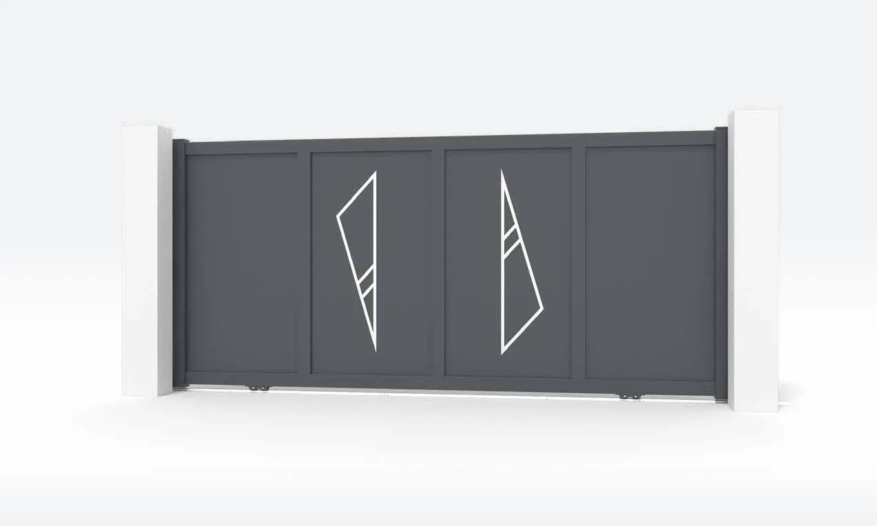 Portão de alumínio Painel com Traço Diagonal
