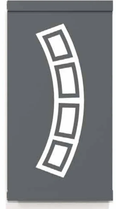 Desenho Pianosa invertido para portão de alumínio — arco com blocos