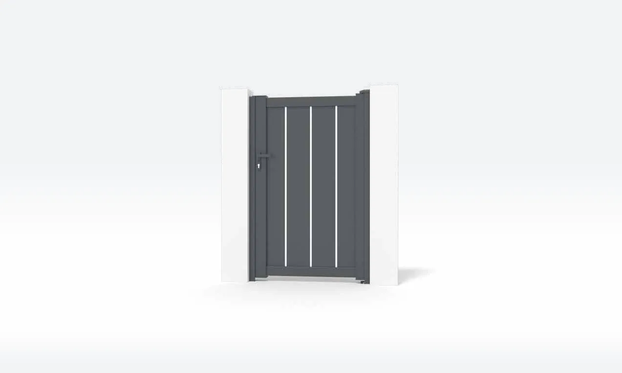 Portão de Alumínio Ripado Vertical — Porta pedonal